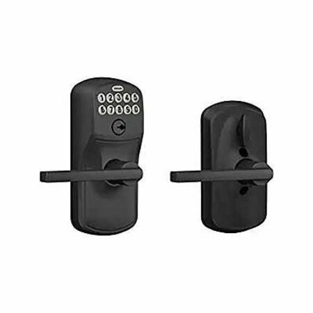 SCHLAGE LOCK CO Schlage FE595 V PLY 622 LAT Keypad Lever with Trim, Matte Black, Lever Interior Handle FE595VPLY622LAT